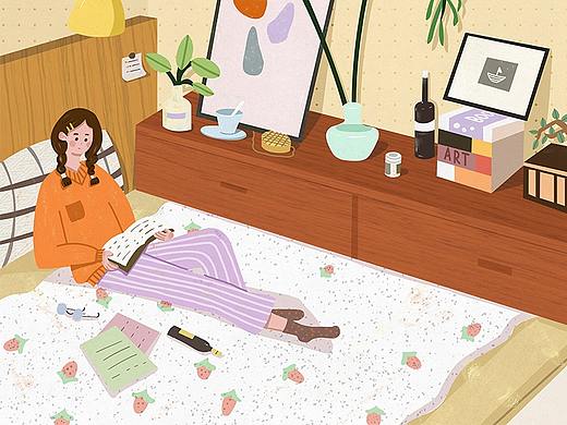 《闲暇生活》系列图.3（个人主页-ZNTQyNDU5NDg=） - 商业插画 - 站酷设计师飞鸟s原创素材 - 站酷ZCOOL