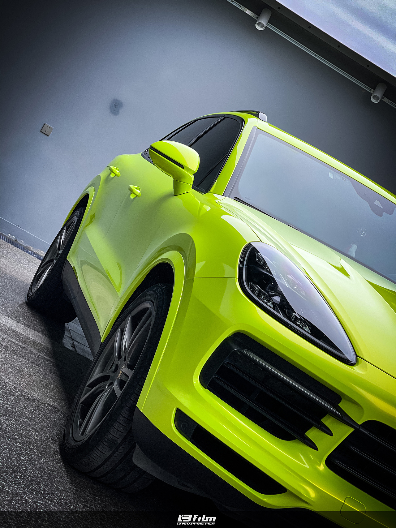 保时捷卡宴装贴lb珊瑚荧光黄改色膜(lbfilm)