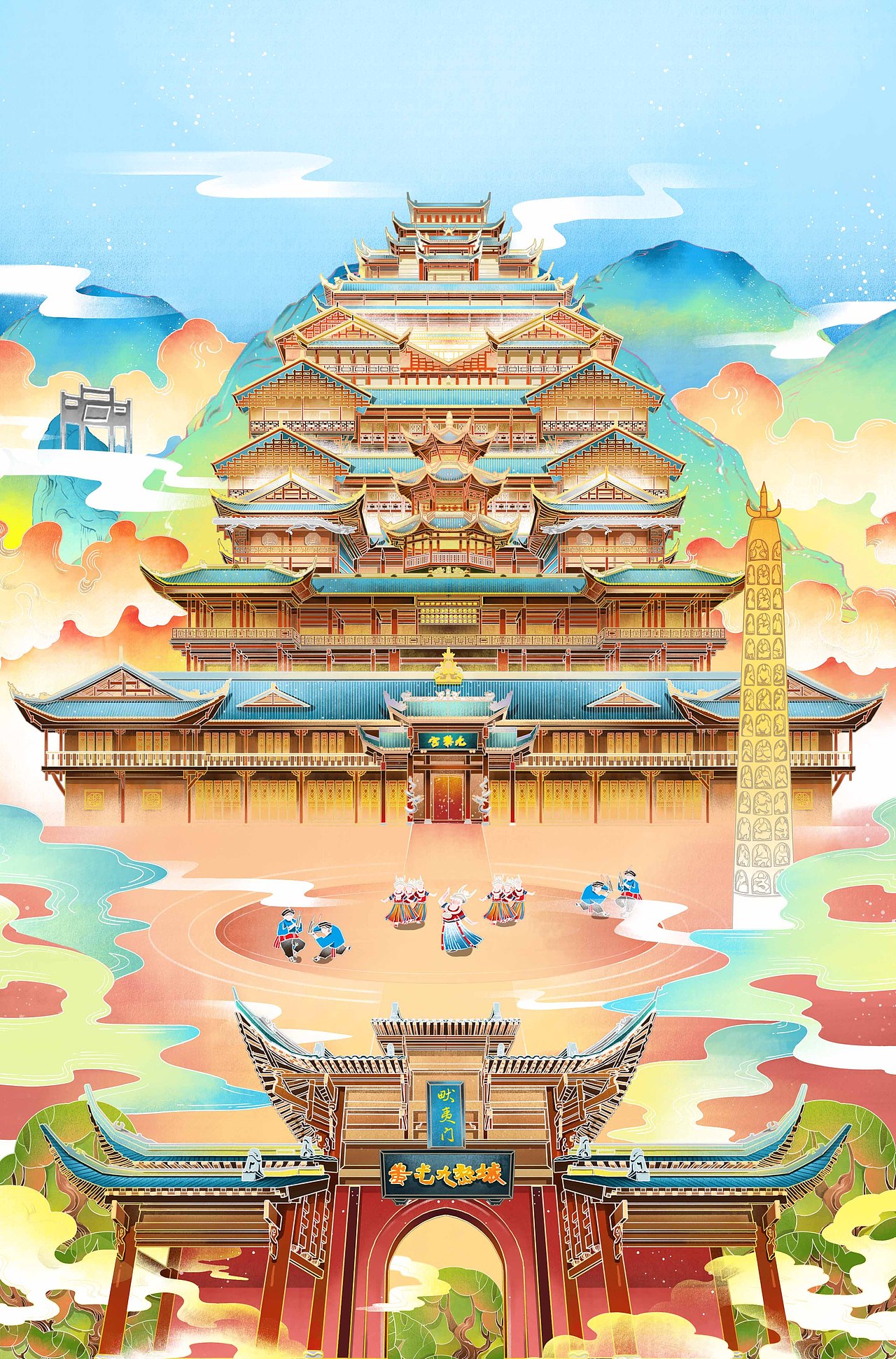 博物馆合作插画和一些景区合作插画（图ZMTc3OTg1MTI0） - 商业插画 - 站酷设计师千君原创素材 - 站酷ZCOOL