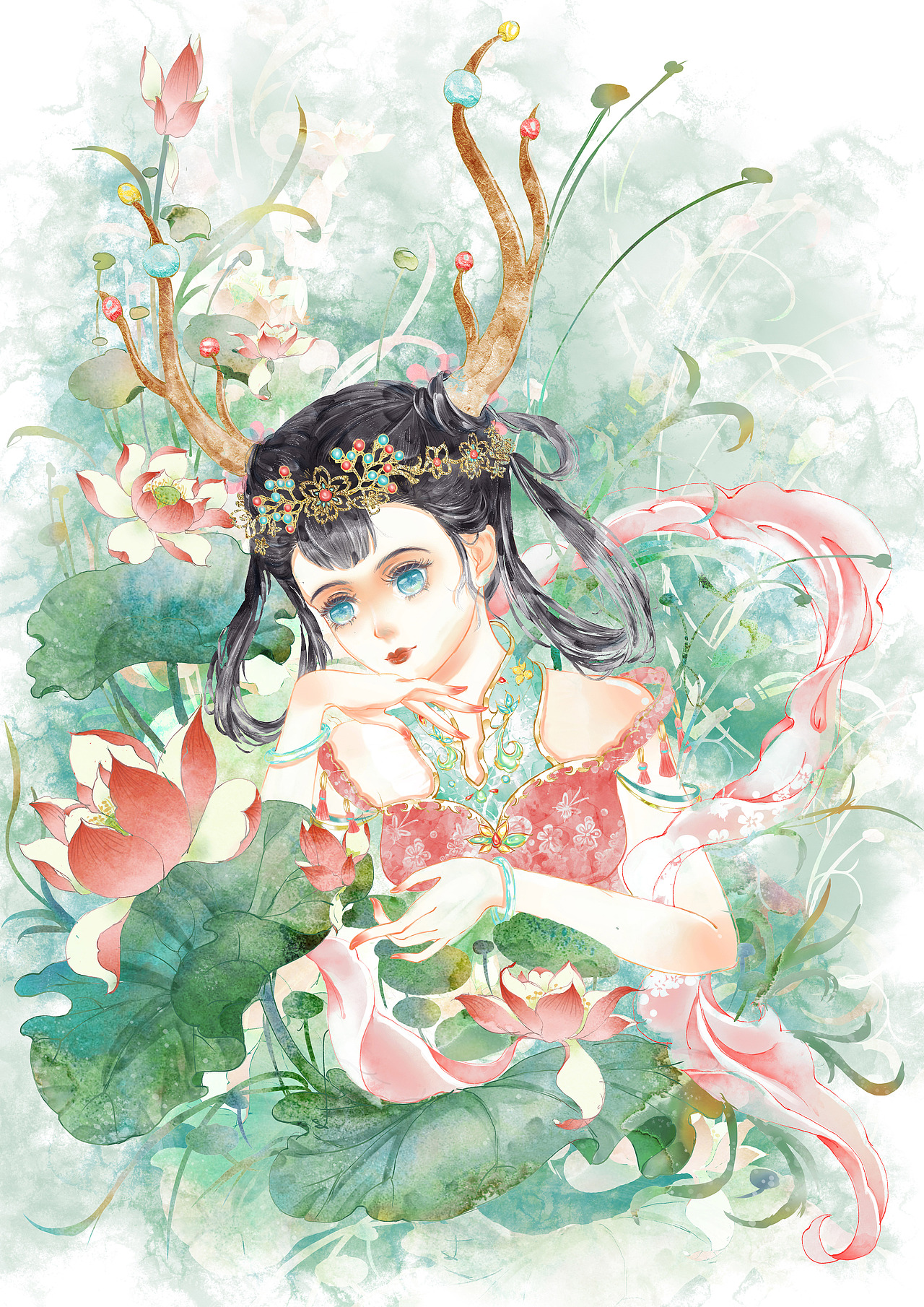 分享收藏花下少女鹿少女2鹿少女3花枝笑《花仙》《天心净8》《天心净9