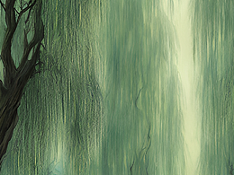 #站酷梦笔#池塘，垂柳，春雨，插画