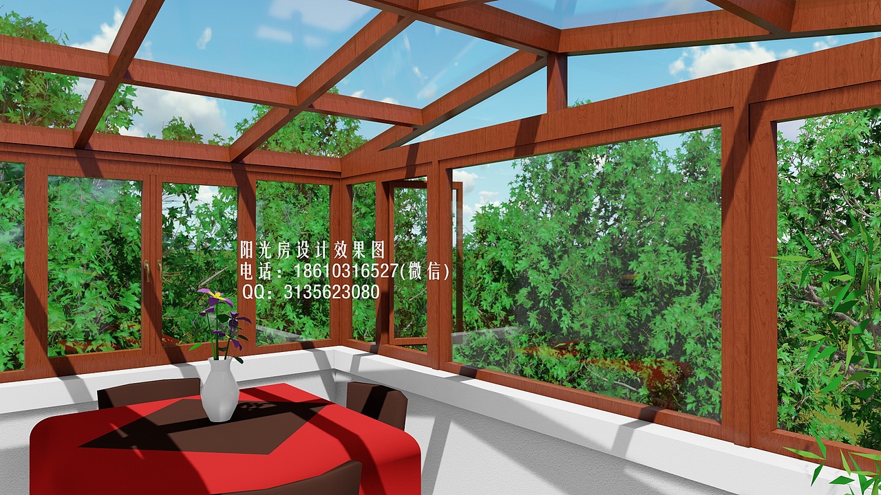 S1174上海露台阳光房设计效果图