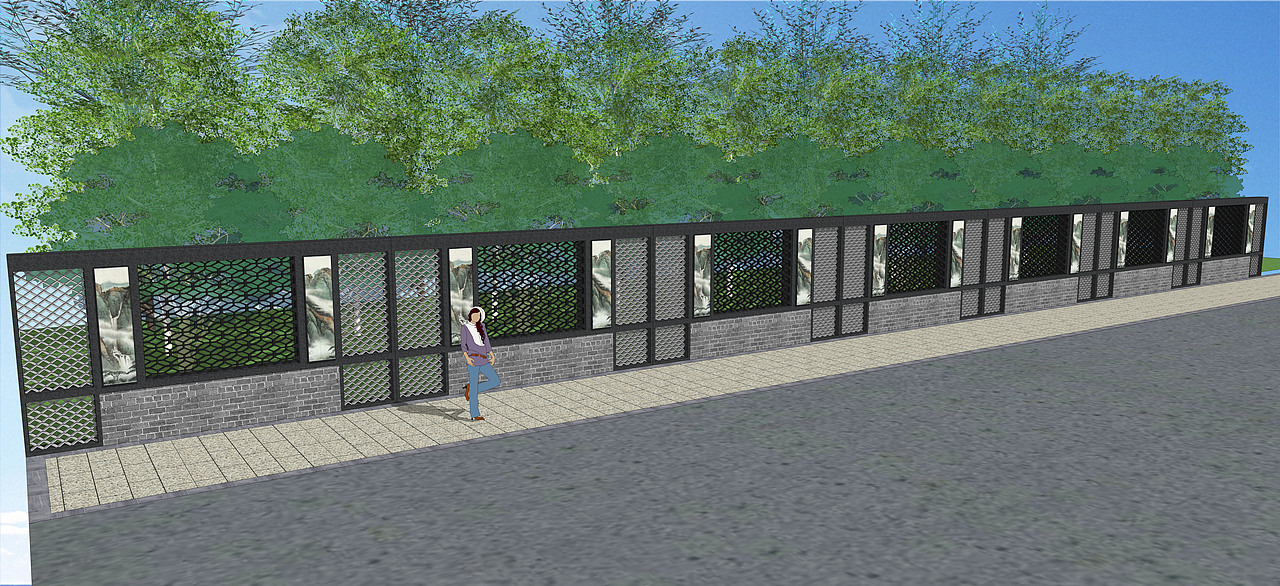 围墙一组（图ZNDY0NzU3MDQ=） - 景观设计 - 站酷设计师糯米米米原创素材 - 站酷ZCOOL