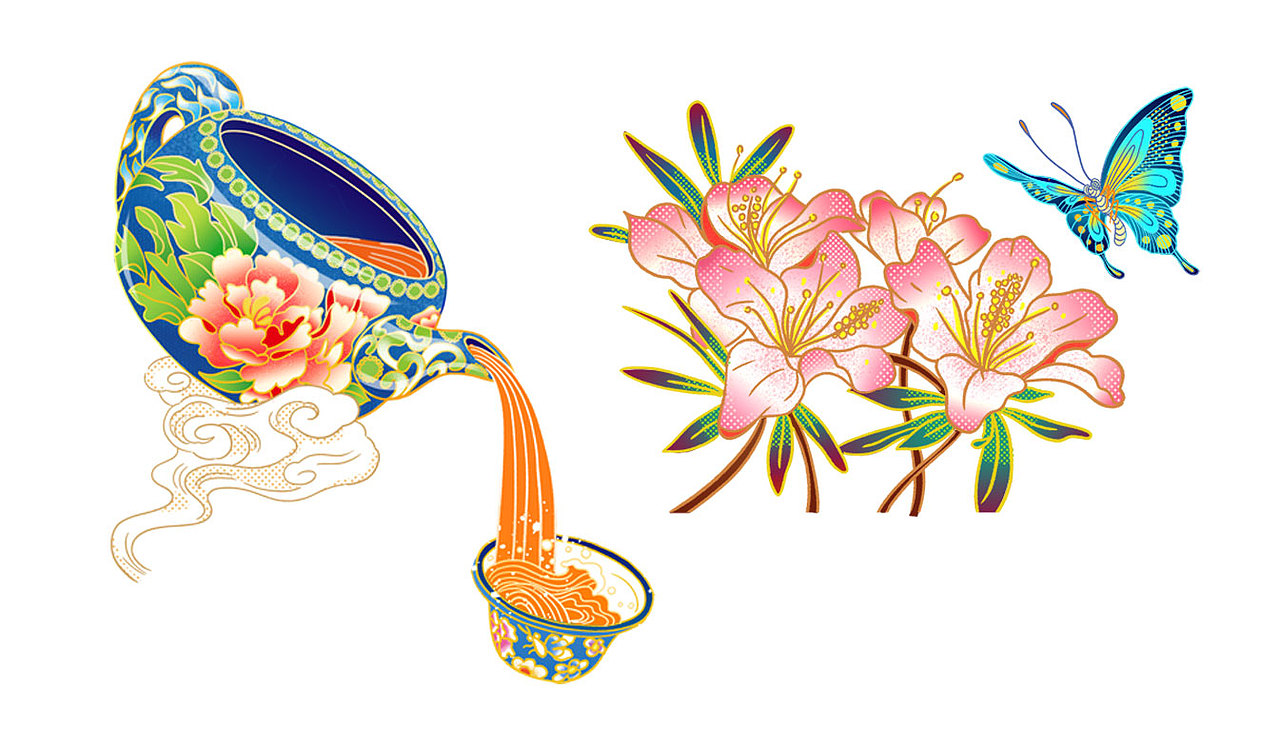 大亦宜然 安化黑茶 包装插画