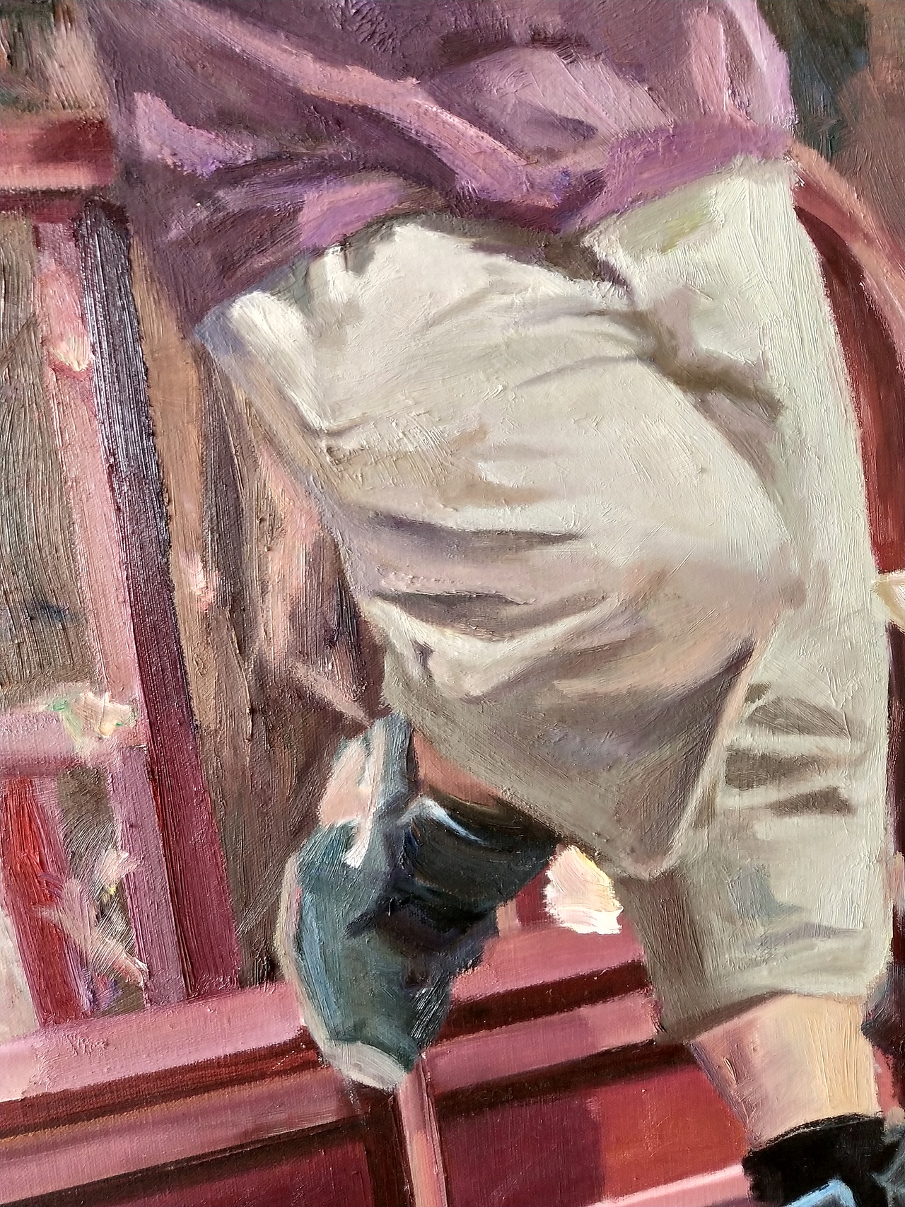 油画创作街头水果贩~