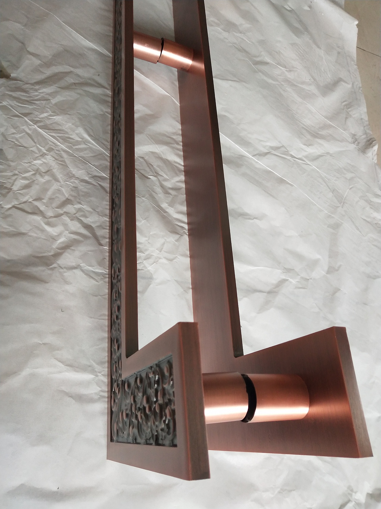 仿红古铜雕刻祥云拉手 玻璃门拉手