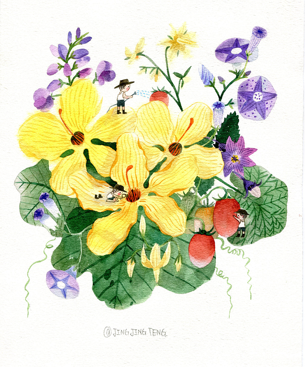 小孩們的四季謠（圖ZMTc0ODMxNzI4） - 兒童插畫 - 站酷設計師菁菁藤原創(chuàng)素材 - 站酷ZCOOL