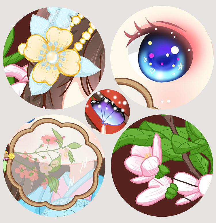 汉服团扇美女插画（图ZMjMxNDA4MDQ0） - 商业插画 - 站酷设计师画师樱儿原创素材 - 站酷ZCOOL