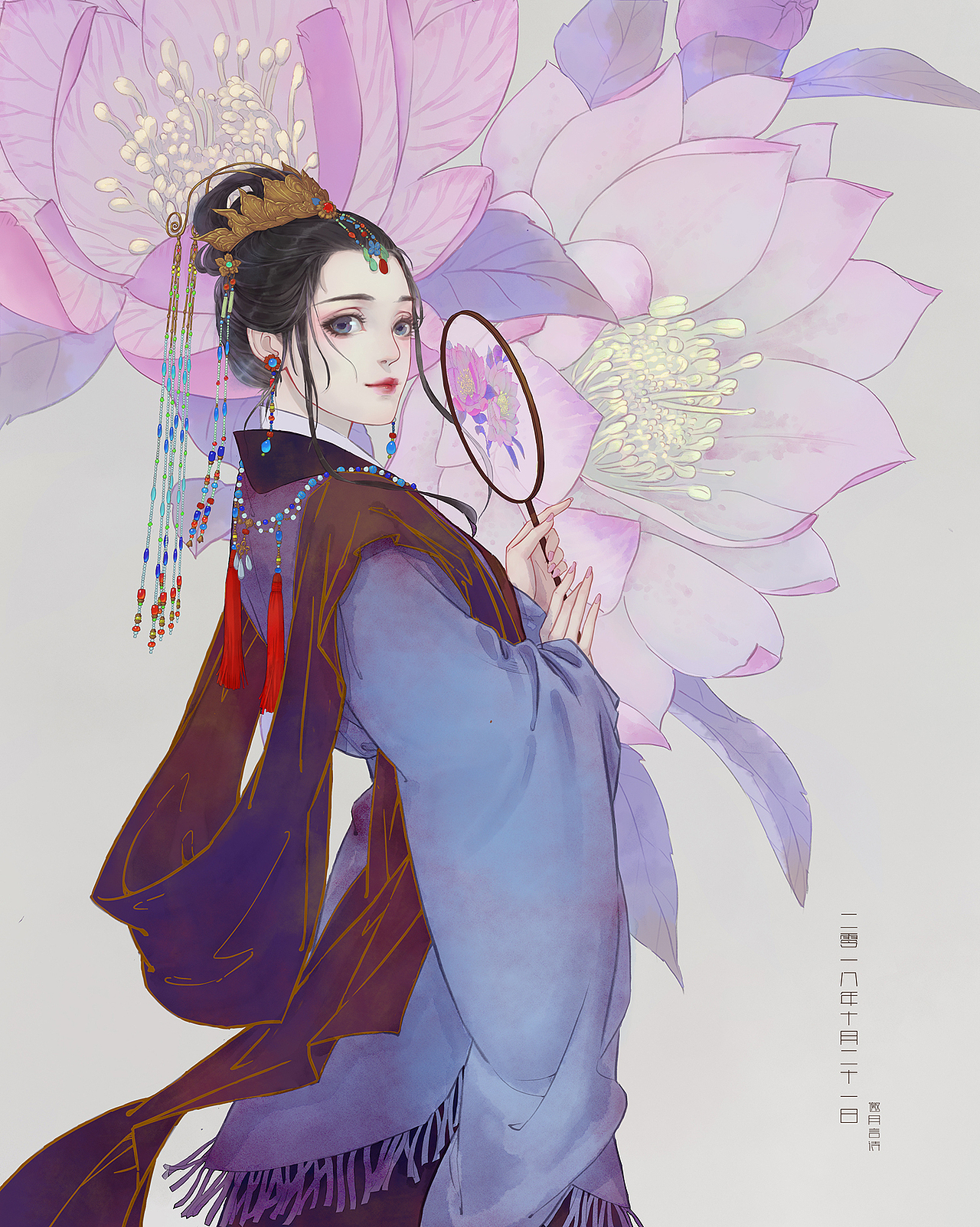 摸鱼练习一下国风（图ZMTMyMjkxMzMy） - 商业插画 - 站酷设计师邀月言诗原创素材 - 站酷ZCOOL