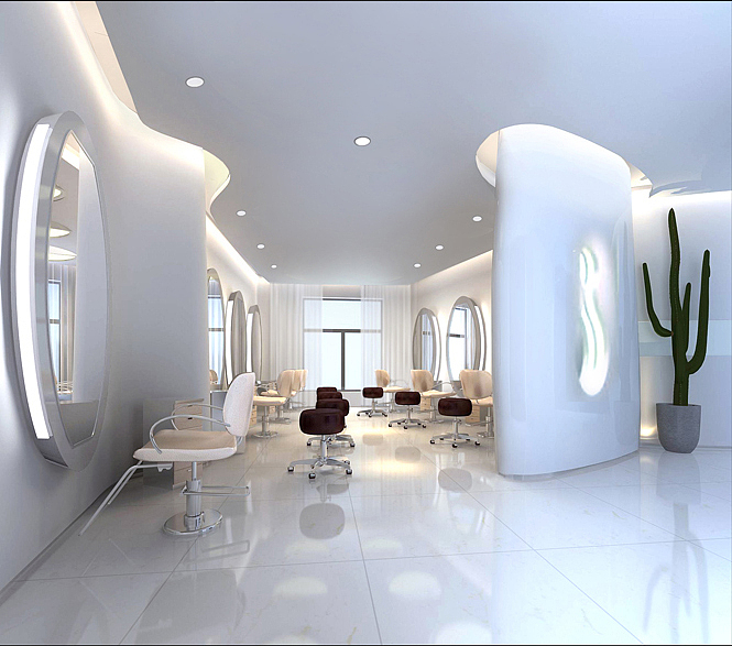 贵阳美发店室内空间装修设计效果图-贵阳理发店设计
