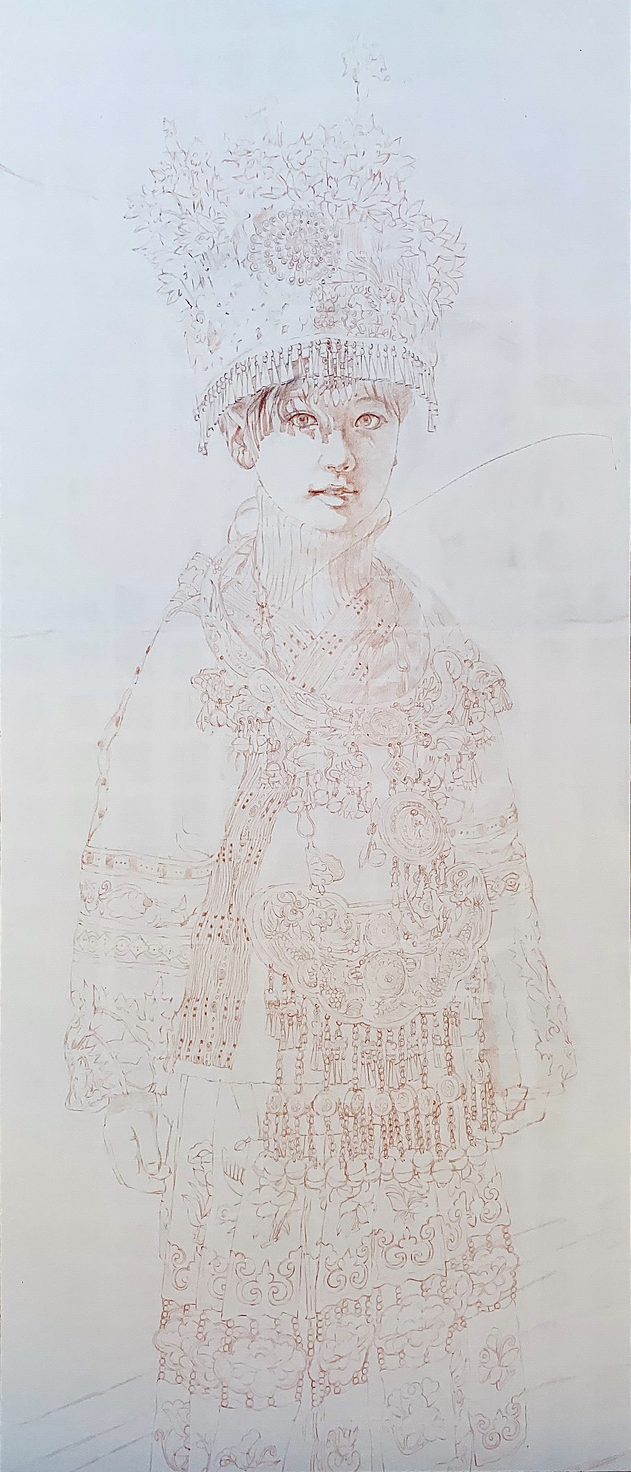 彩铅作品：苗族服饰-裴佳欣（图ZMjQzNjI5ODky） - 绘画 - 站酷设计师一兮手绘原创素材 - 站酷ZCOOL