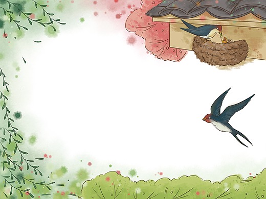 儿童插画 燕子