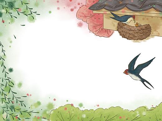 儿童插画 燕子