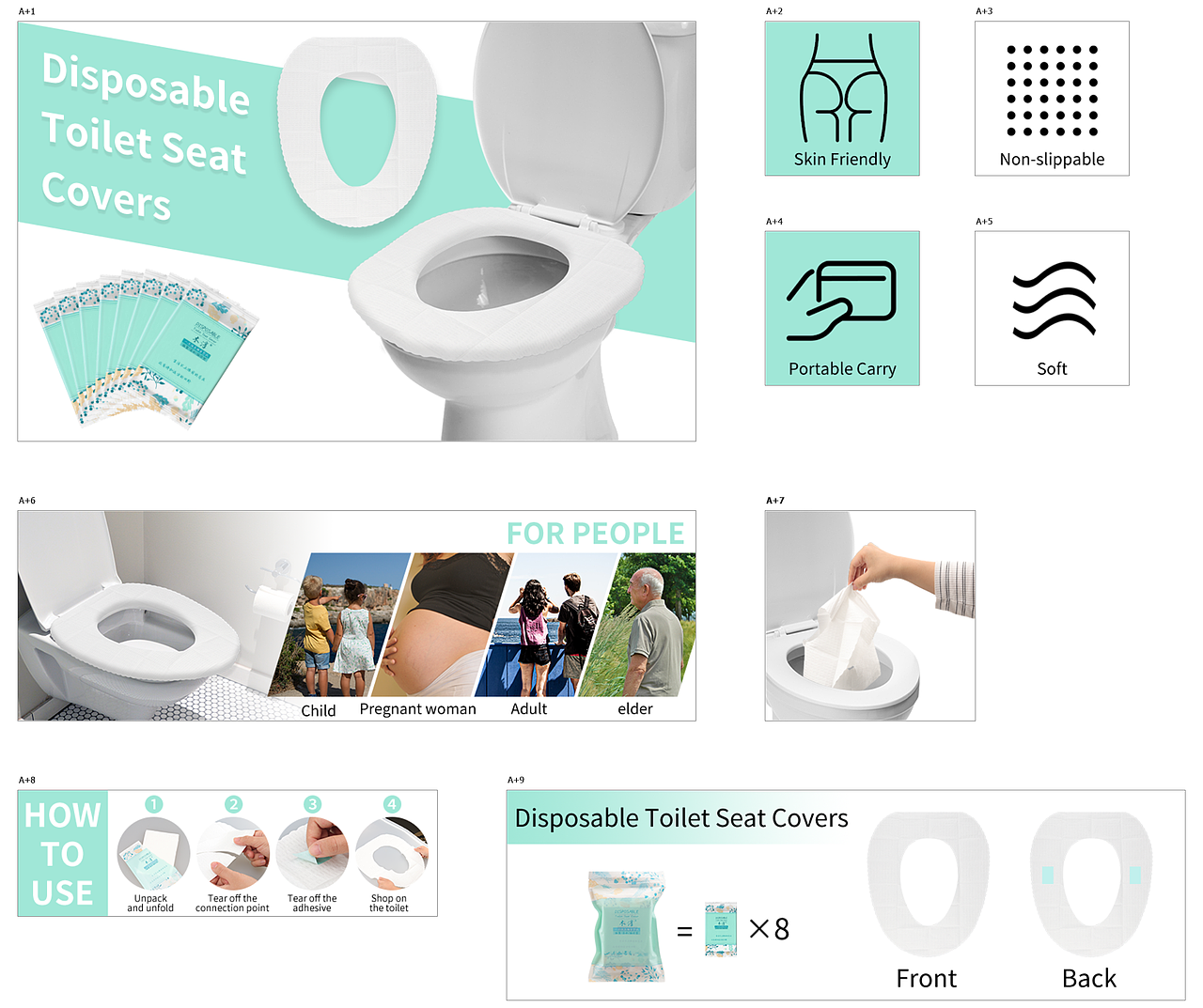 亚马逊主图A+ 一次性马桶垫