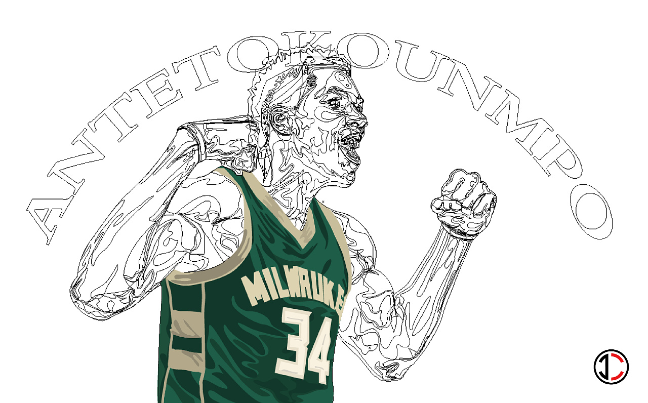 字母哥giannis antetokounmpo|插画|创作习作|极创画品