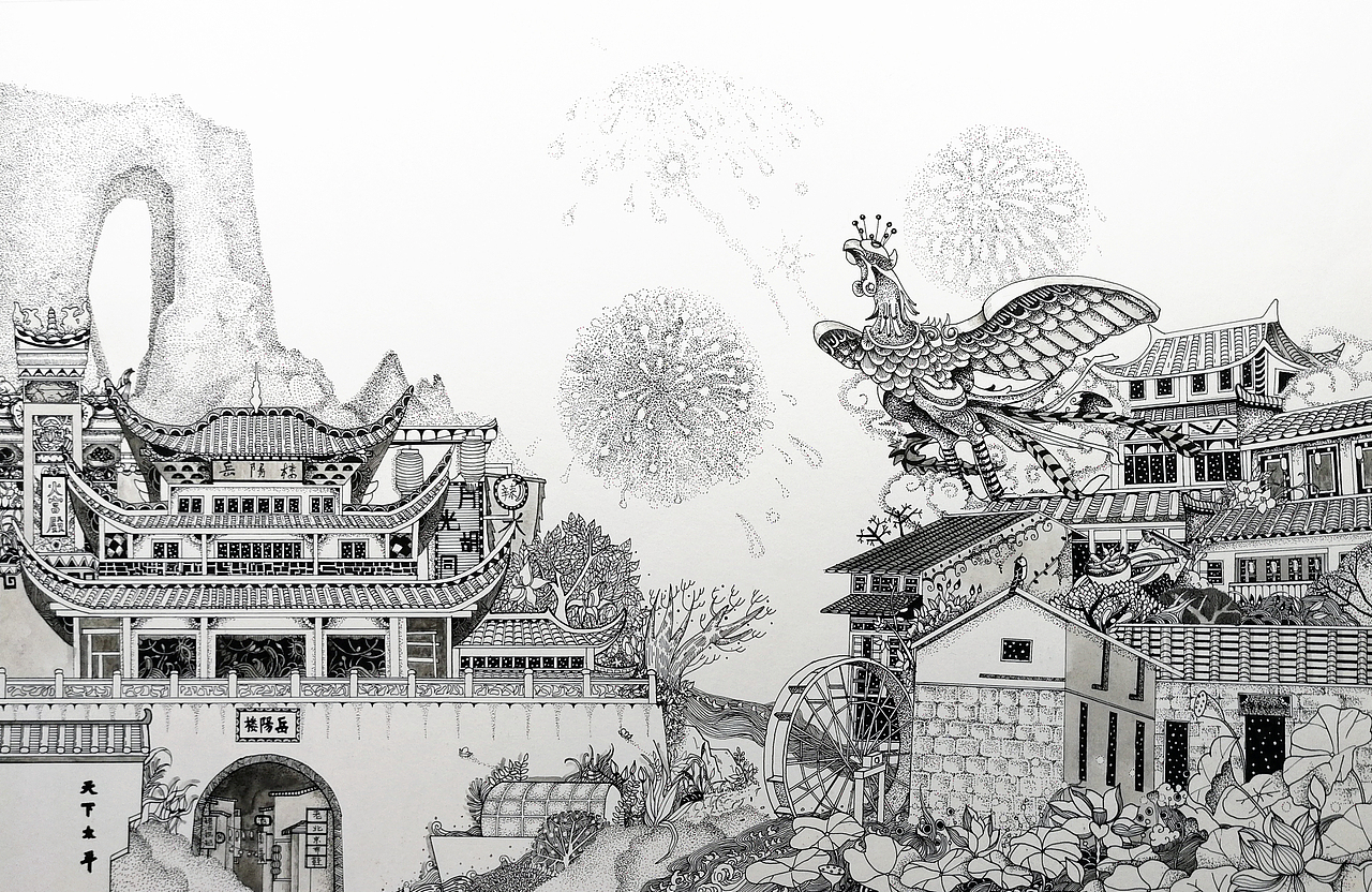 湖南
(主要创作元素:岳阳楼,凤凰古城,毛主席故居,天门山,长沙小吃,烟花)