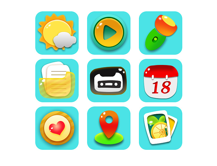 果冻系列图标|ui|图标|晚香玉之爱 - 原创作品 - 站酷 (zcool)