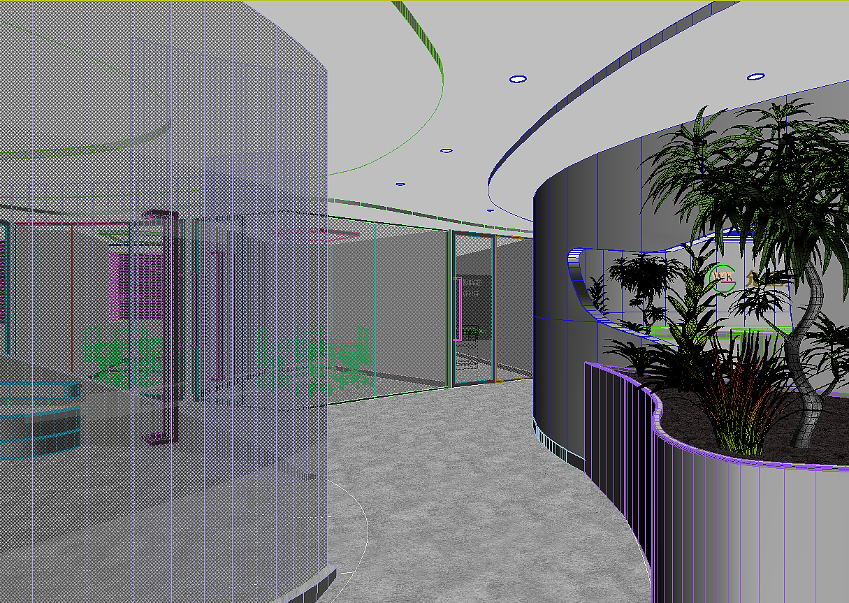 刚完成的办公室设计,3D效果图
