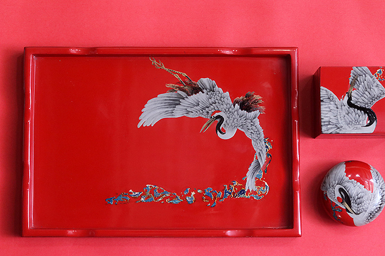 手工大漆作品晕金漆器逐物出品