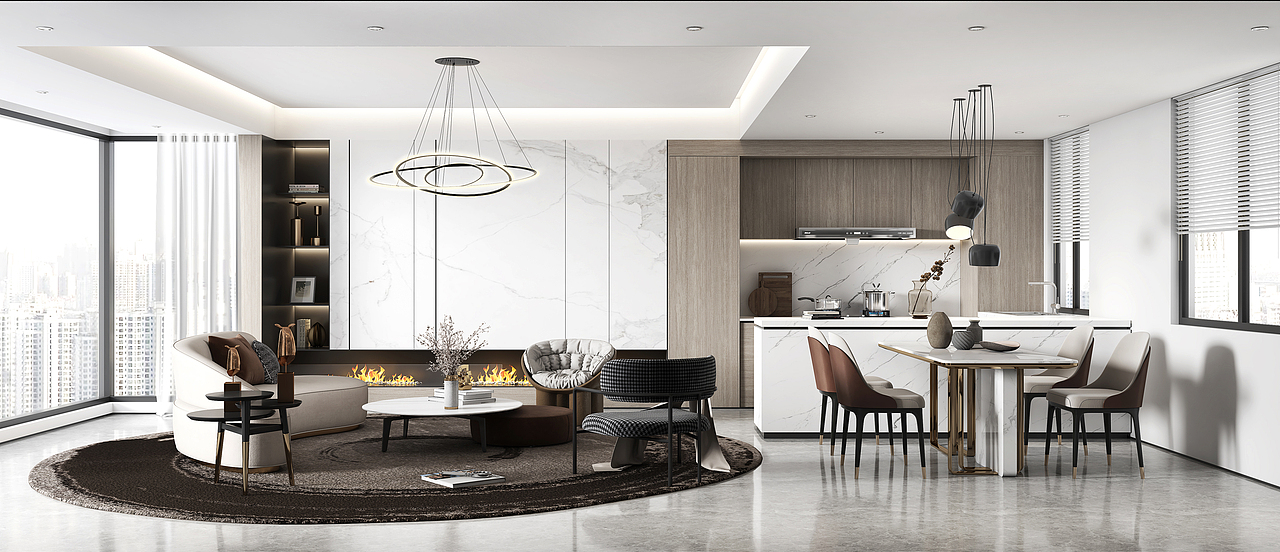 一套现代风格样板间效果表现