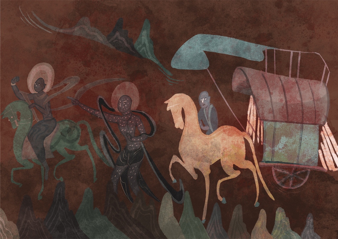 敦煌九色鹿壁画