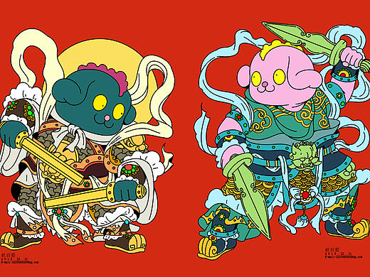 年畫(huà)/門(mén)神合集（個(gè)人主頁(yè)-ZNDk4NzEyNTI=） - 商業(yè)插畫(huà) - 站酷設(shè)計(jì)師社百姿原創(chuàng)素材 - 站酷ZCOOL