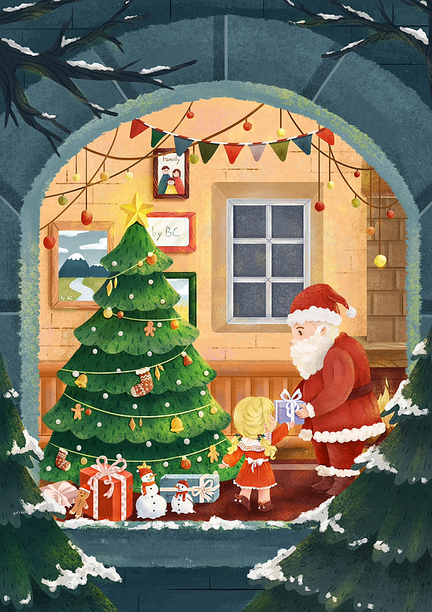 原创圣诞节🎄插画（图ZMzEzODkxMTMy） - 儿童插画 - 站酷设计师酒酿樱桃派原创素材 - 站酷ZCOOL