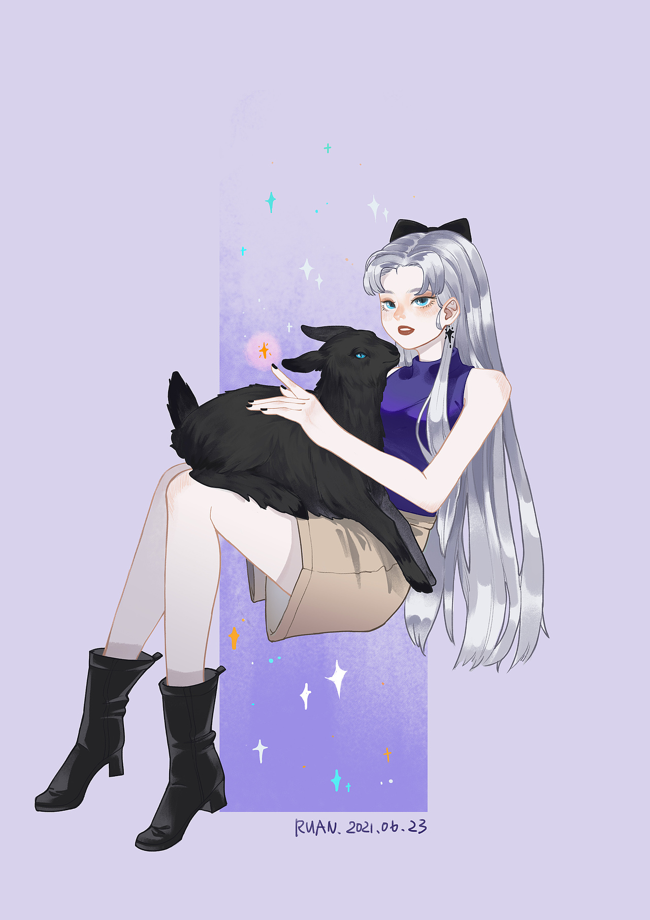 羊和星星（图ZMjU5OTM0NjAw） - 创作习作 - 站酷设计师阮啊啊啊原创素材 - 站酷ZCOOL