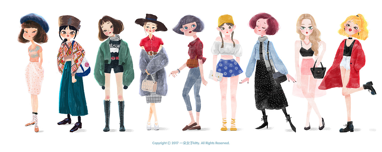 一朵女子-系列1（图ZOTM4Nzg4NTI=） - 商业插画 - 站酷设计师YIDOKY原创素材 - 站酷ZCOOL