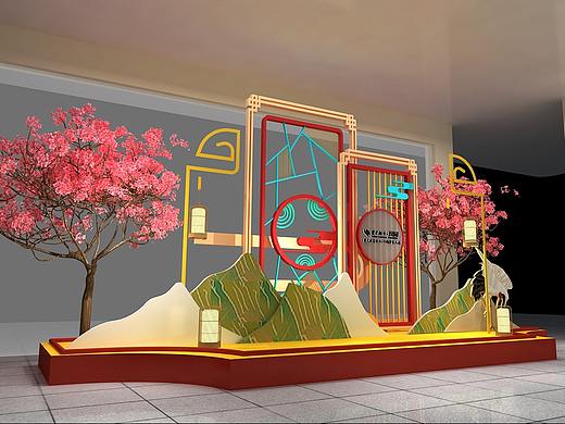 樱花美陈展示设计3D效果图