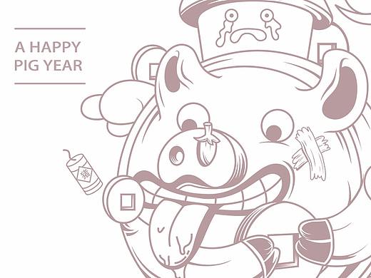 歡樂的豬年（個人主頁-ZMjgzMDg2ODA=） - 商業(yè)插畫 - 站酷設(shè)計師我是簡點(diǎn)原創(chuàng)素材 - 站酷ZCOOL