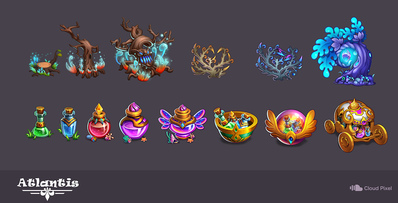 atlantis icon（图ZMjE1NjAzNjQ4） - 游戏原画 - 站酷设计师CloudPixel原创素材 - 站酷ZCOOL