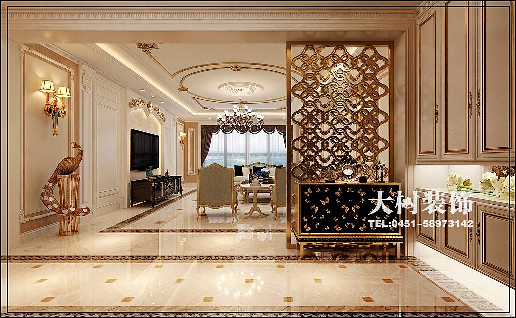 盛和世纪法式新古典130㎡装修效果图—哈尔滨大树装饰（图ZODA3MjQ4Mjg=） - 家装设计 - 站酷设计师sean_宇琪原创素材 - 站酷ZCOOL