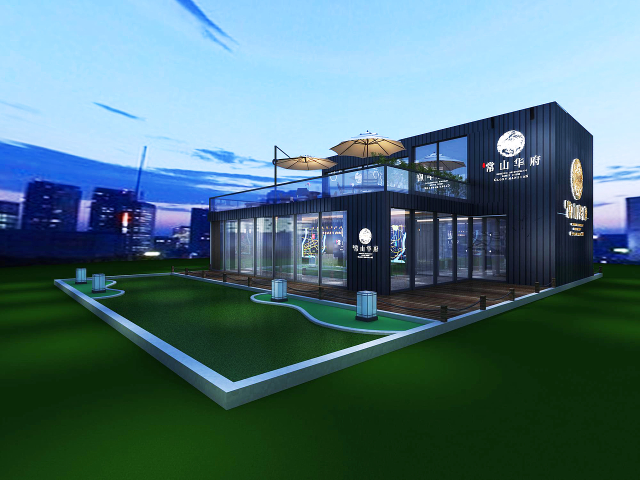 户外展位展台特装展点3d效果图设计