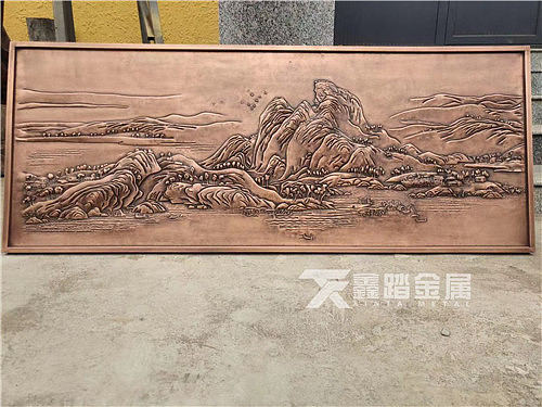 纯手工锻铜浮雕壁画可做艺术墙 紫铜圆雕壁壁画