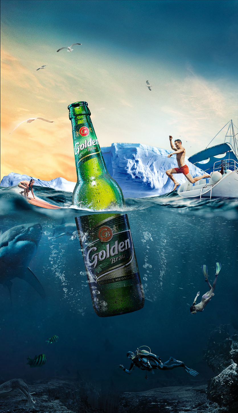 青岛啤酒合成|平面|海报|菠萝树下吃瓜的兔 - 原创作品 - 站酷 (zcool