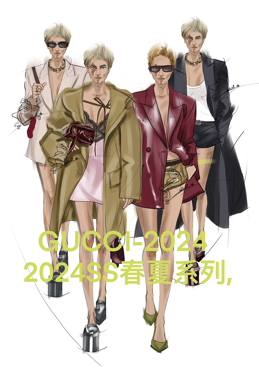 GUCCI2024春夏（图ZMzUyMzcyOTI4） - 休闲/流行服饰 - 站酷设计师箐蛙原创素材 - 站酷ZCOOL
