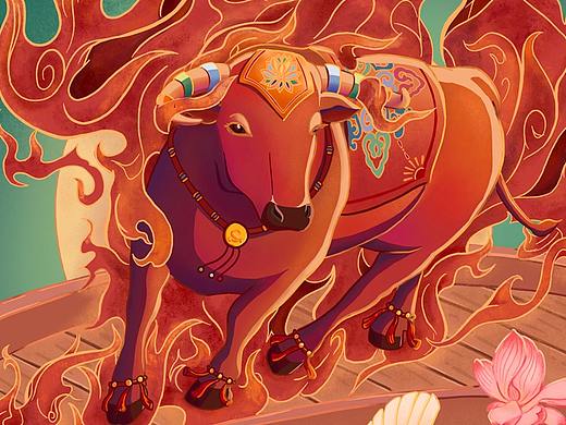 牛运亨通 牛年插画（个人主页-ZNTA4MTgwOTI=） - 艺术插画 - 站酷设计师_好久不见原创素材 - 站酷ZCOOL