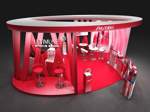 化妆品展位 展会展台展览3D效果图设计制作
