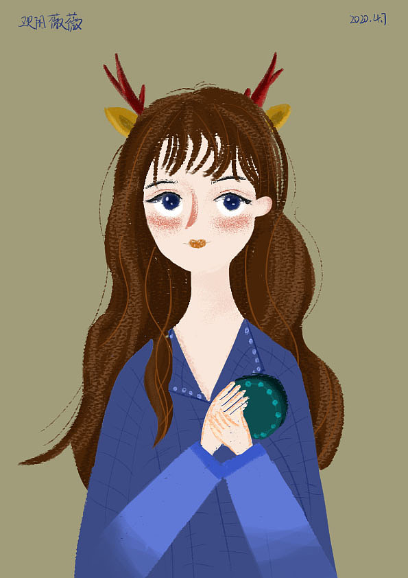 小女孩插画（图ZMjE1OTU5OTAw） - 创作习作 - 站酷设计师欧阳薇薇原创素材 - 站酷ZCOOL