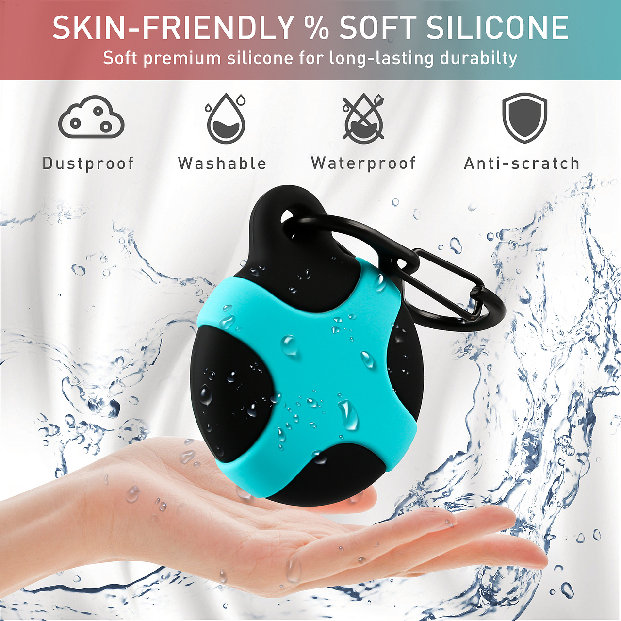 亚马逊 AirTag保护套 主图 红 黑蓝