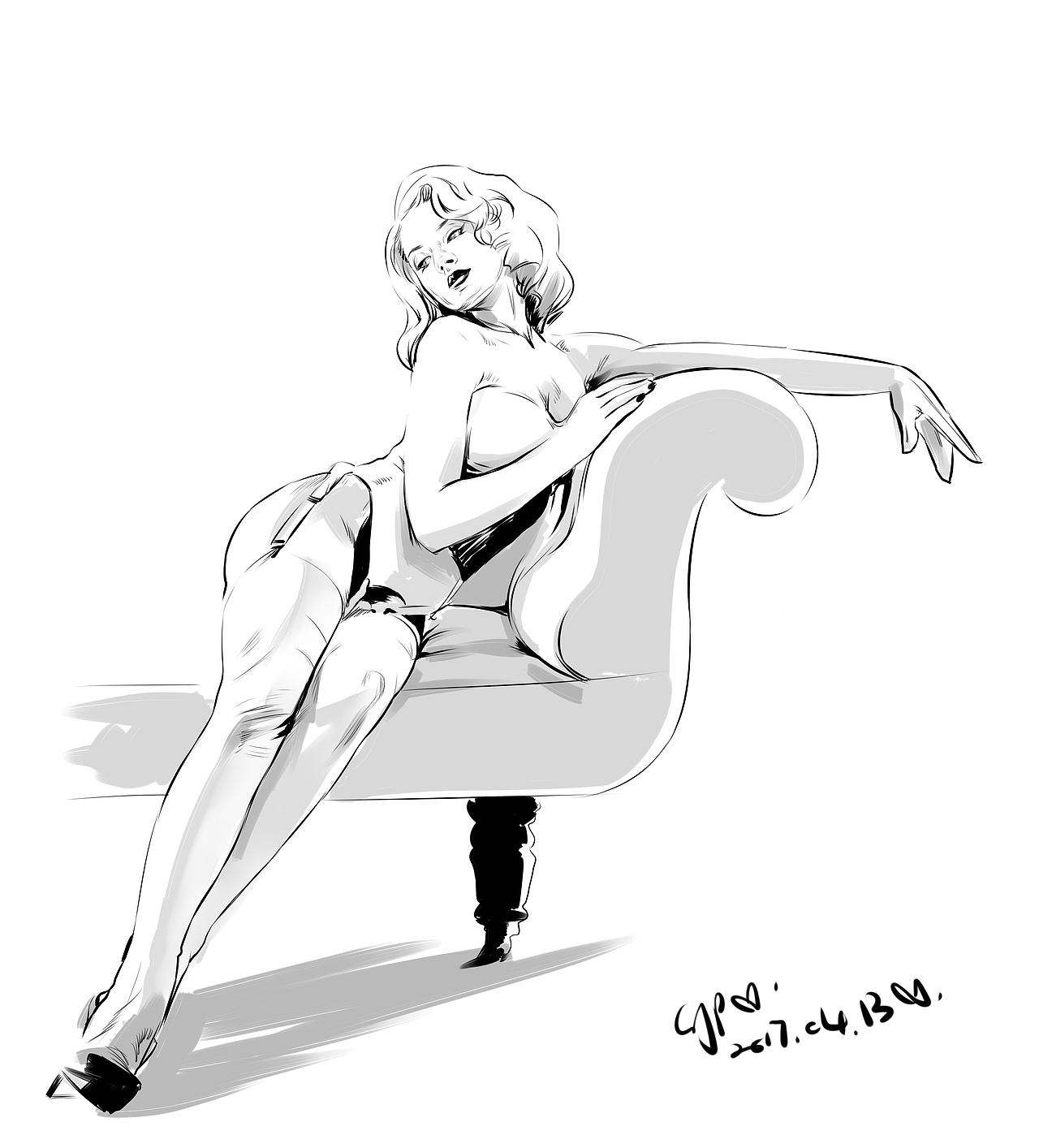 线稿 舒展（图ZNzY1OTkyNjQ=） - 创作习作 - 站酷设计师请叫我奶瓶二大人原创素材 - 站酷ZCOOL