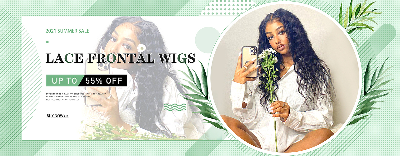 速卖通假发banner夏日促销小清新绿植海报店铺轮播图