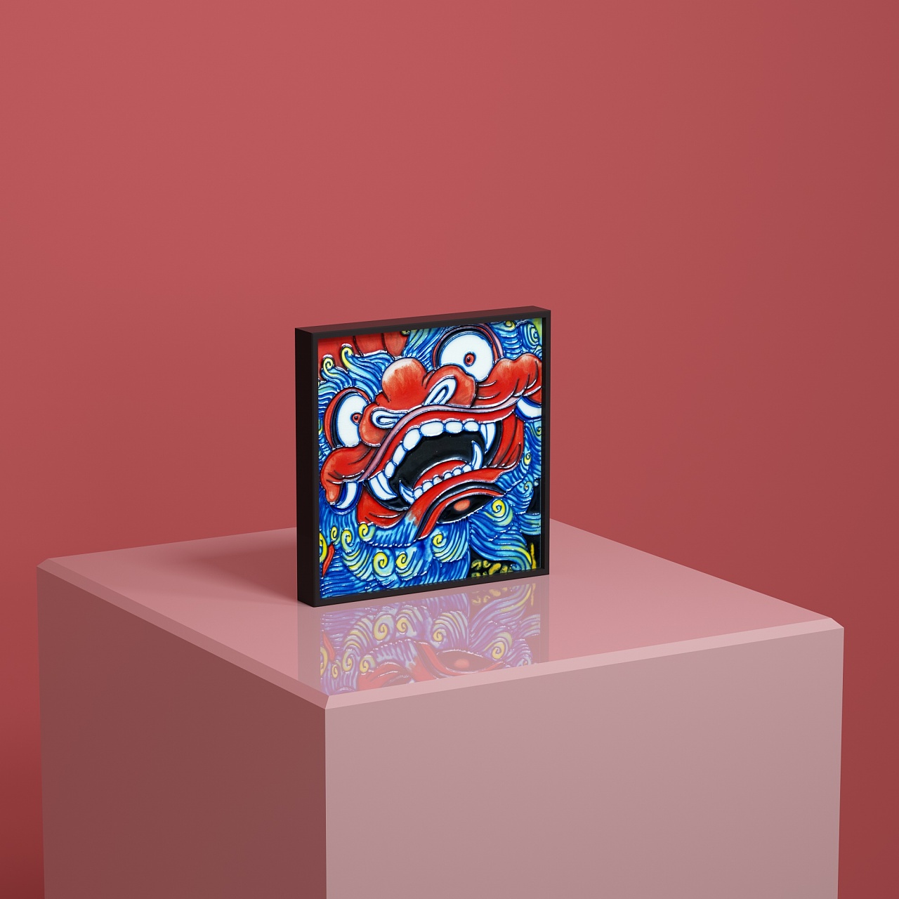 【dcdl】醒狮 三彩釉画 产品主图详情页设计