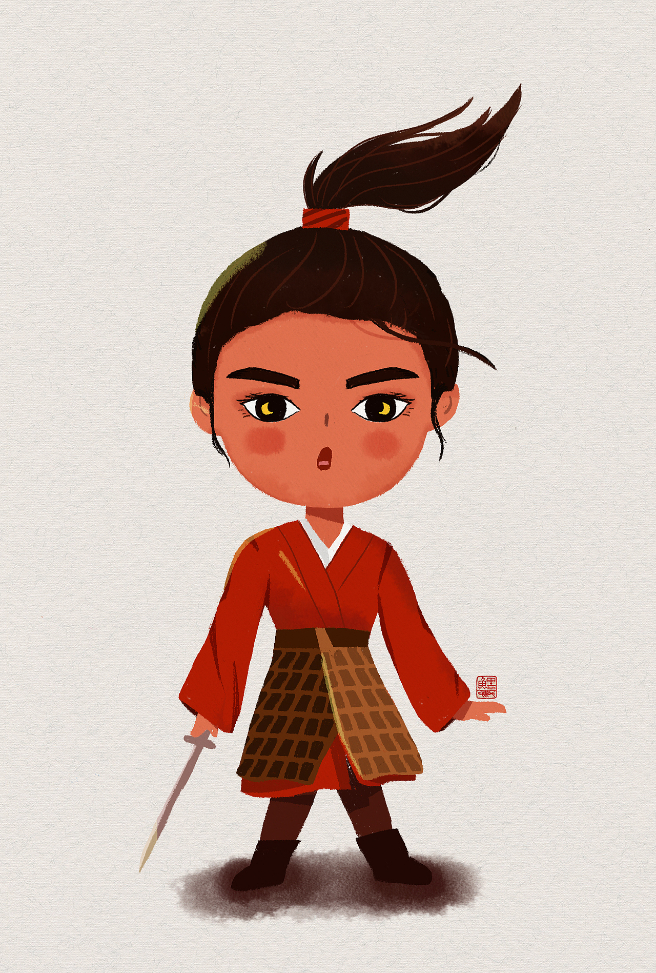 每日一画古风q版练习②花木兰