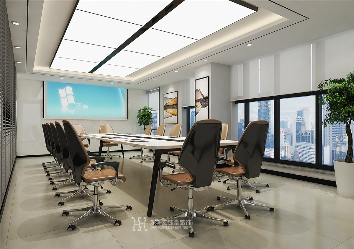 道亨效果图设计丨现代轻奢风总经理办公室套间-室内设计-拓者设计吧