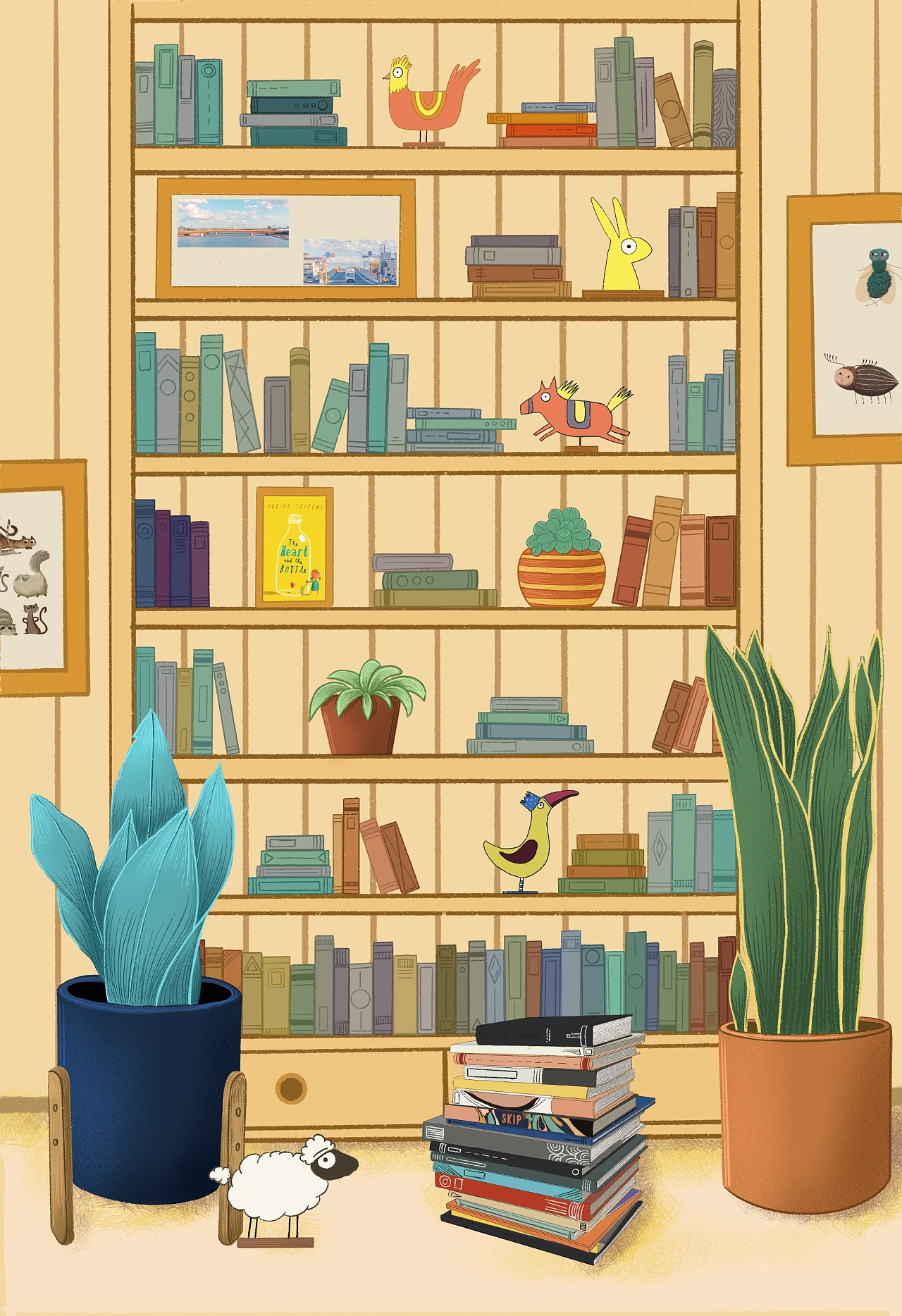 书房里的宝|插画|创作习作|莉莉纳塔 - 原创作品 - 站酷 (zcool)