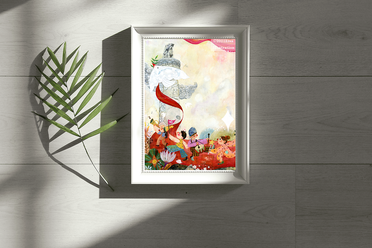 中秋国庆双节贺图（图ZMjcwOTMyNjgw） - 创作习作 - 站酷设计师艾莎Elsa原创素材 - 站酷ZCOOL