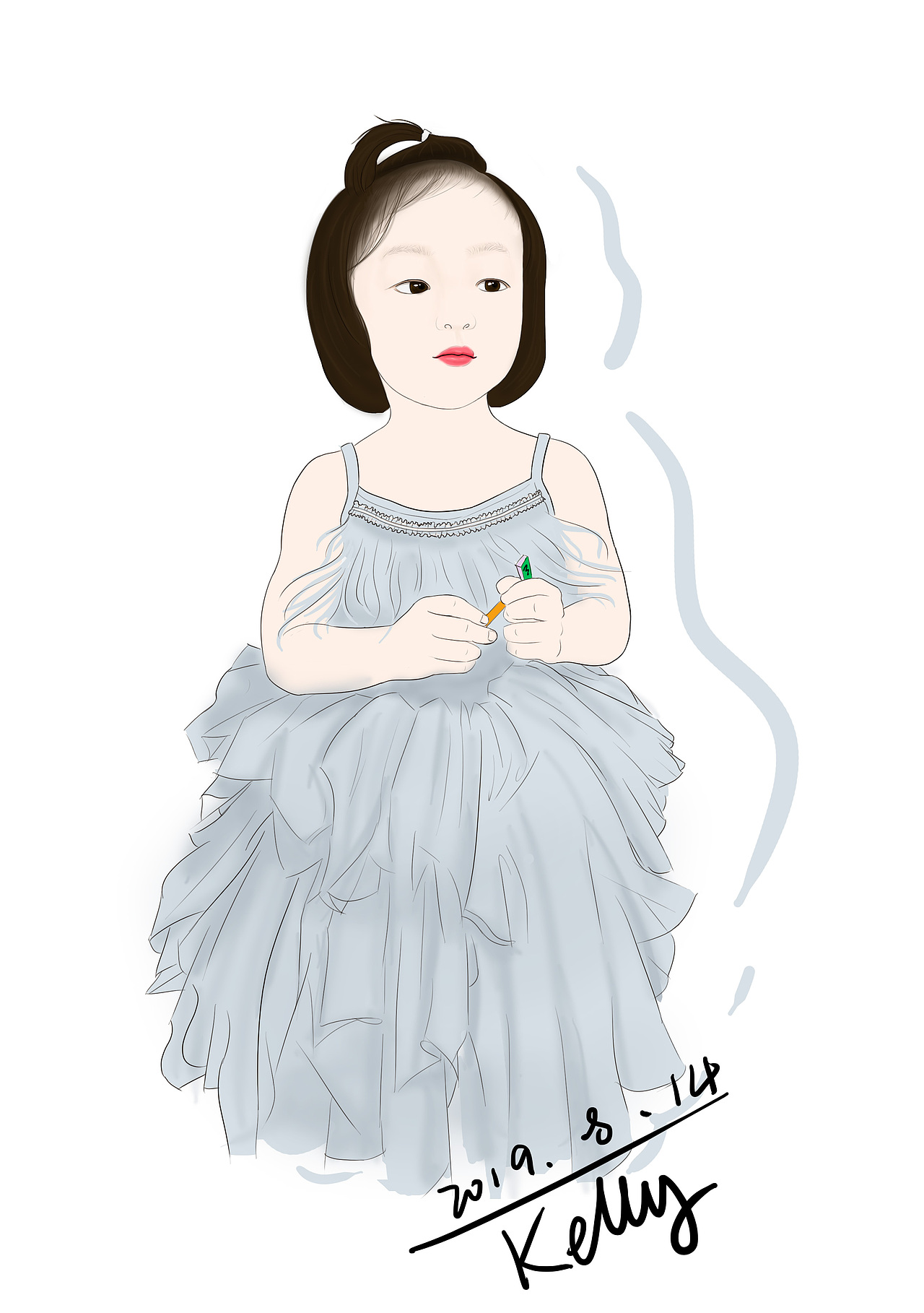 可爱的小姑娘（图ZMTcxODQxODg0） - 绘画 - 站酷设计师冉记酒坊原创素材 - 站酷ZCOOL