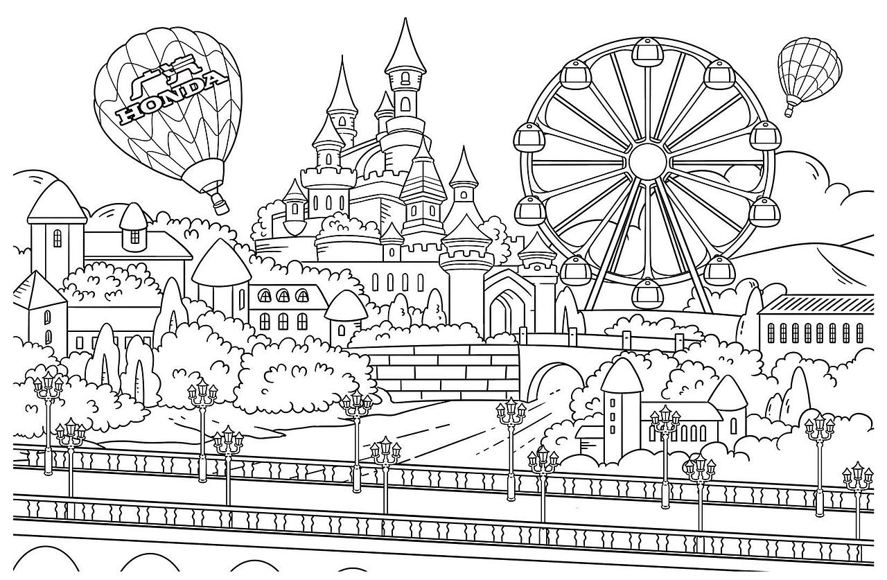 广汽本田填色本（图ZMjAxMjI0NzM2） - 商业插画 - 站酷设计师八点三三原创素材 - 站酷ZCOOL